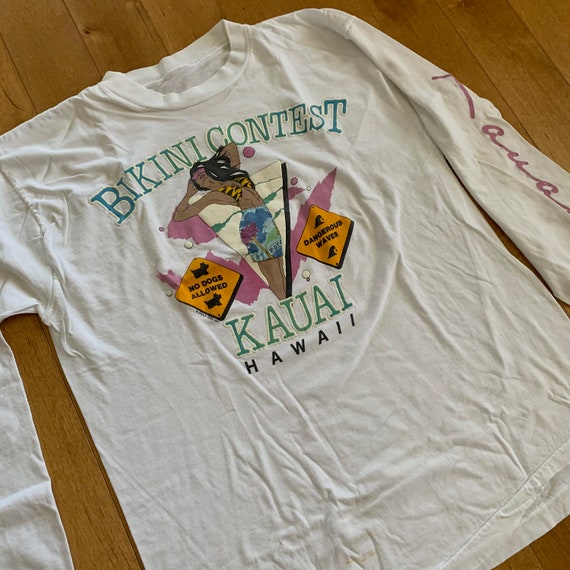 Planta Pigmalión tornillo Concurso de Bikinis de 1987 Kauai Hawaii Camiseta de manga - Etsy México