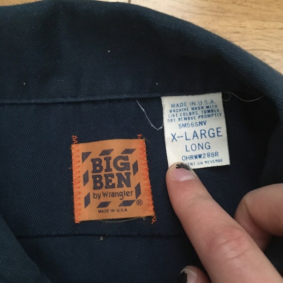 80s Big Ben by Wrangler Long Sleeve Button Up Shi… - image 5