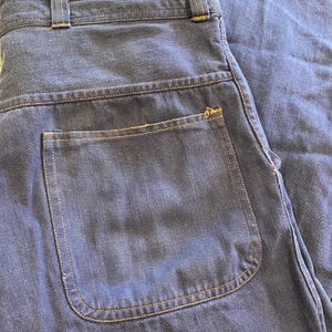 1970s Vintage GOLDEN HORSE Jeans Retro Dark Wash Straight Leg Denim Chore Pants