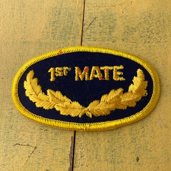 1980s Vintage First Mate Embroidered Patch Navy Naval… - Gem
