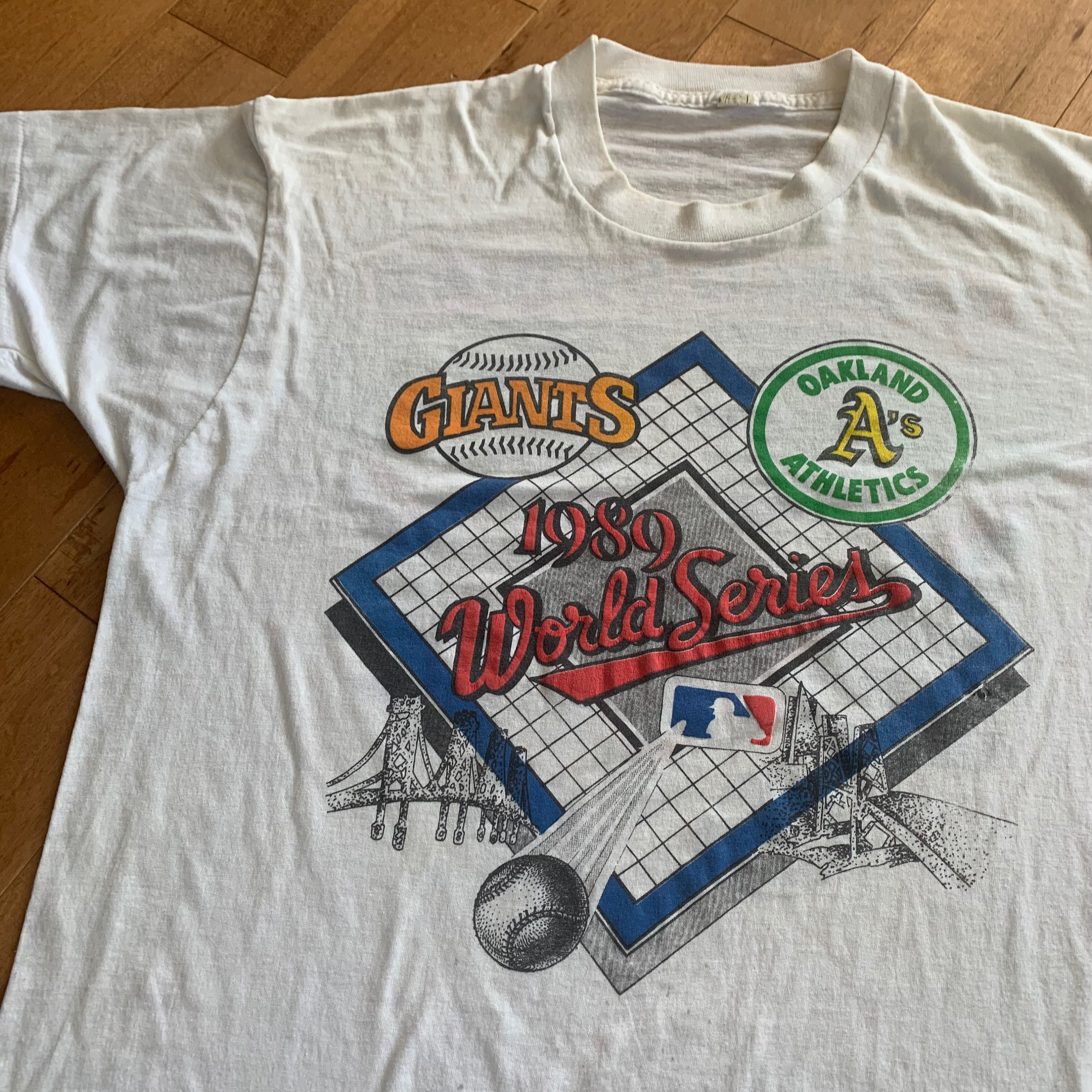 1989 MLB World Series T-shirt Vintage 1980s Screen Stars Made in USA Single  Stitch Tee Major League Baseball New York Giants Oakland A's