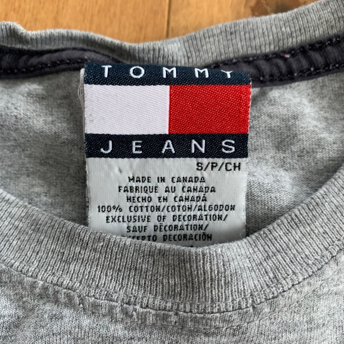 1990s Tommy Hilfiger Jeans Heathered Grey T-shirt Small 100% | Etsy