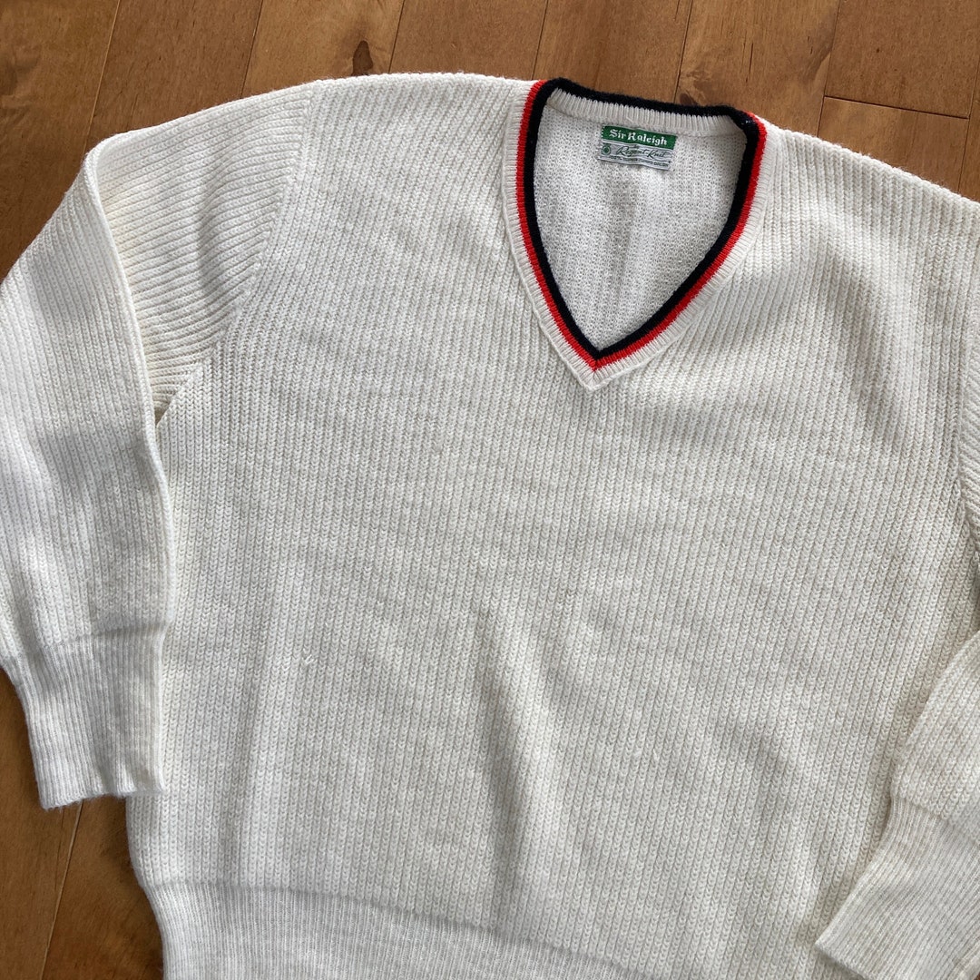 1950 S Sir Raleigh By Regent Knit V Neck Jumper Retro Knit Sweater