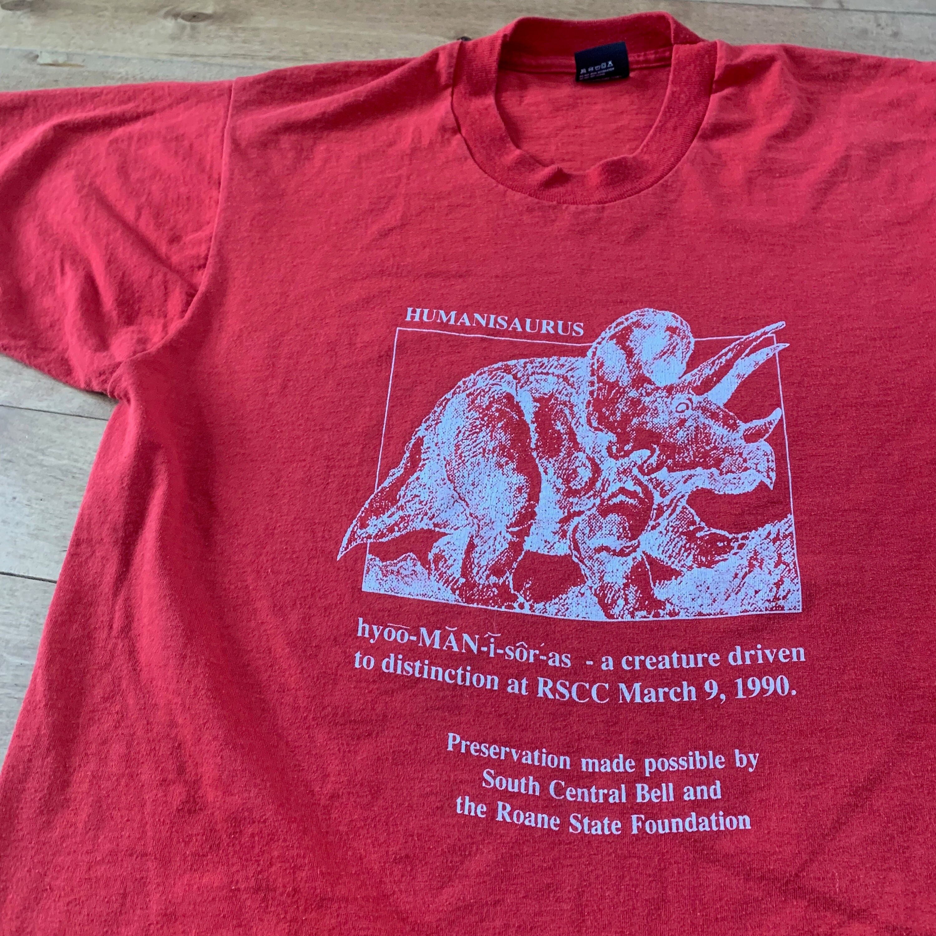 90s Roane State Community College Humanisaurus T-shirt Vintage - Etsy