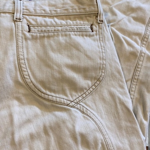 1970s Vintage LEE Flared Jeans Retro White Denim Pants Western