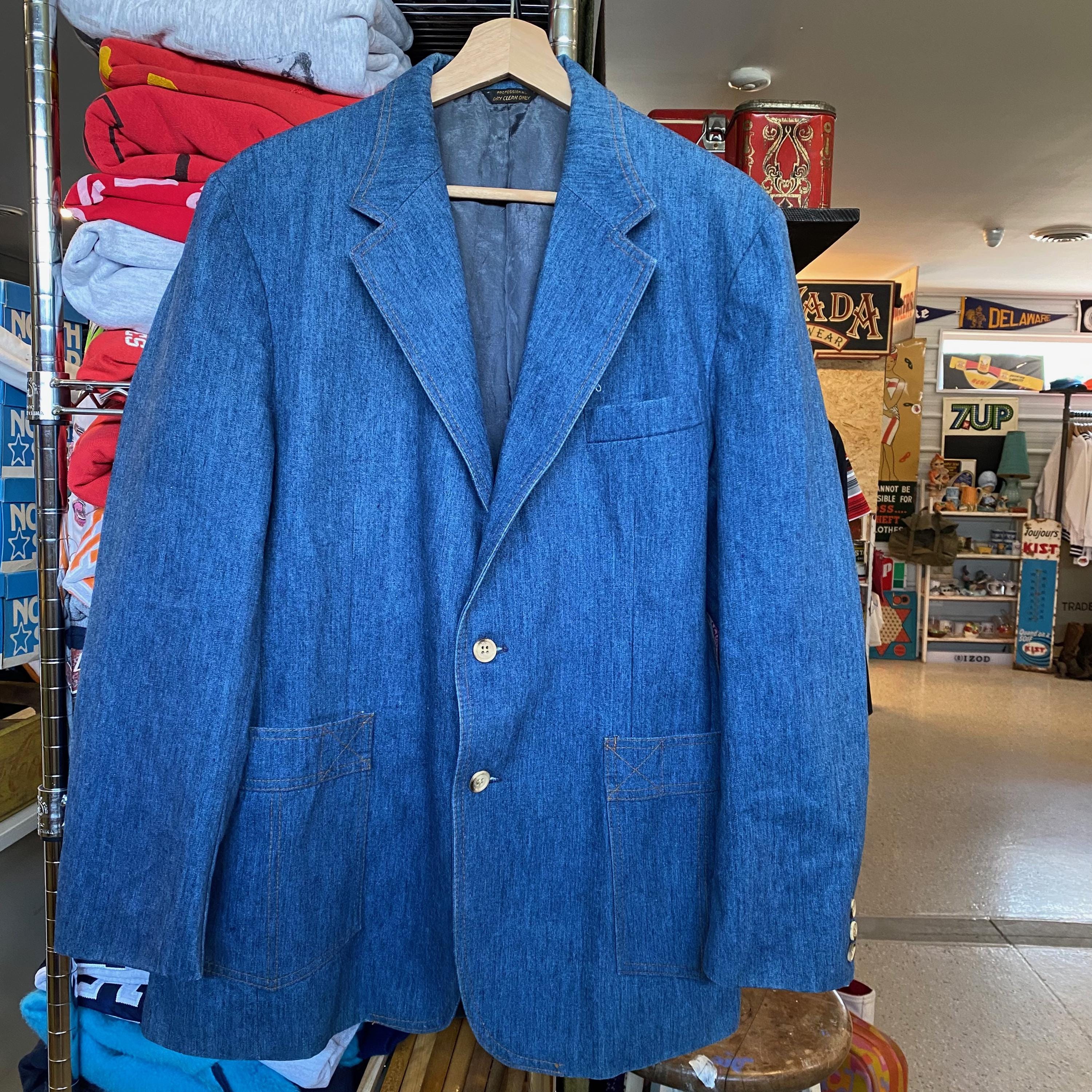 1970s Vintage LEVIS PANATELA Denim Blazer Retro Jean Suit Jacket 
