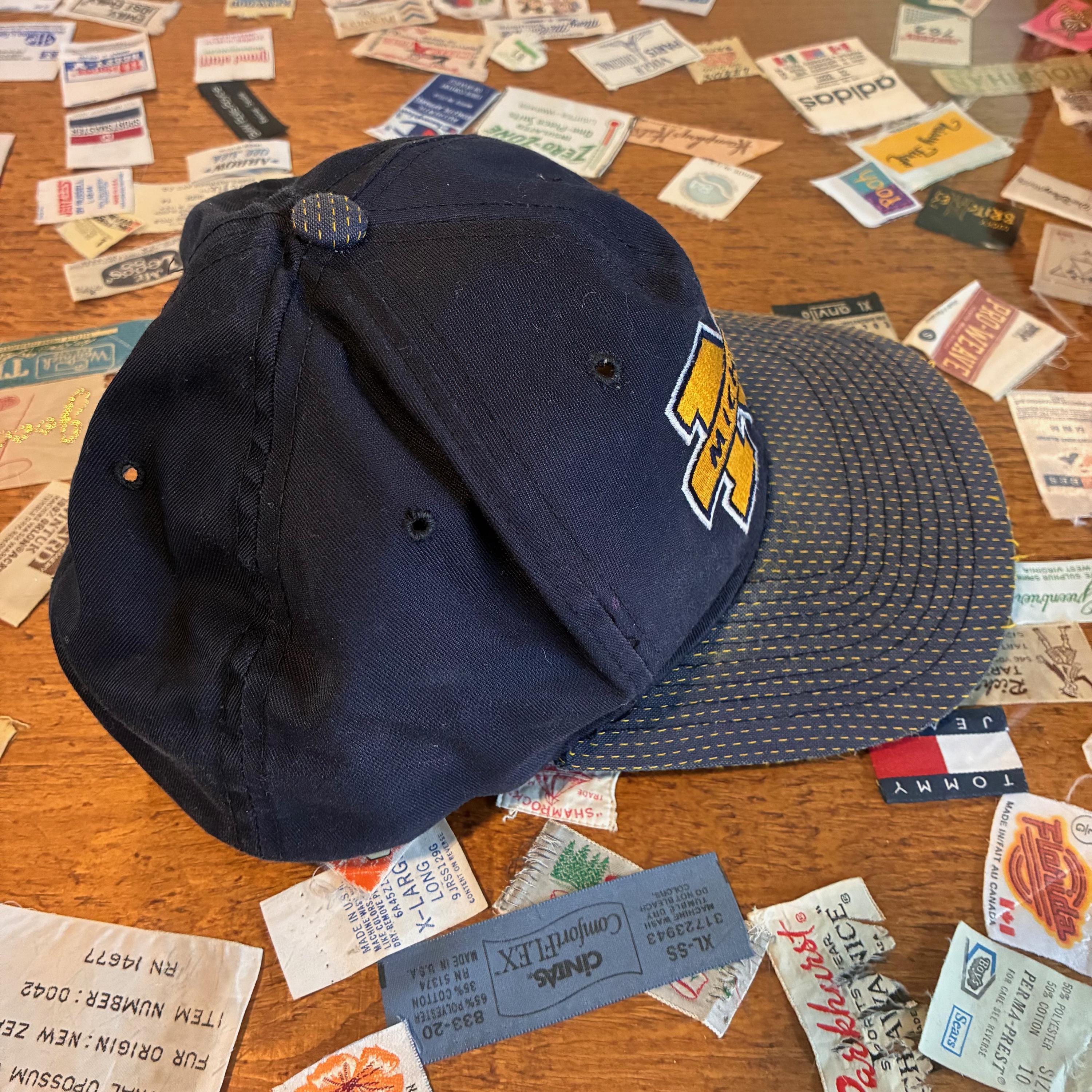 Casquette Snapback Vintage University Michigan Wolverines Années 90 - Neuve Sans étiquette, Style Rétro Signatures
