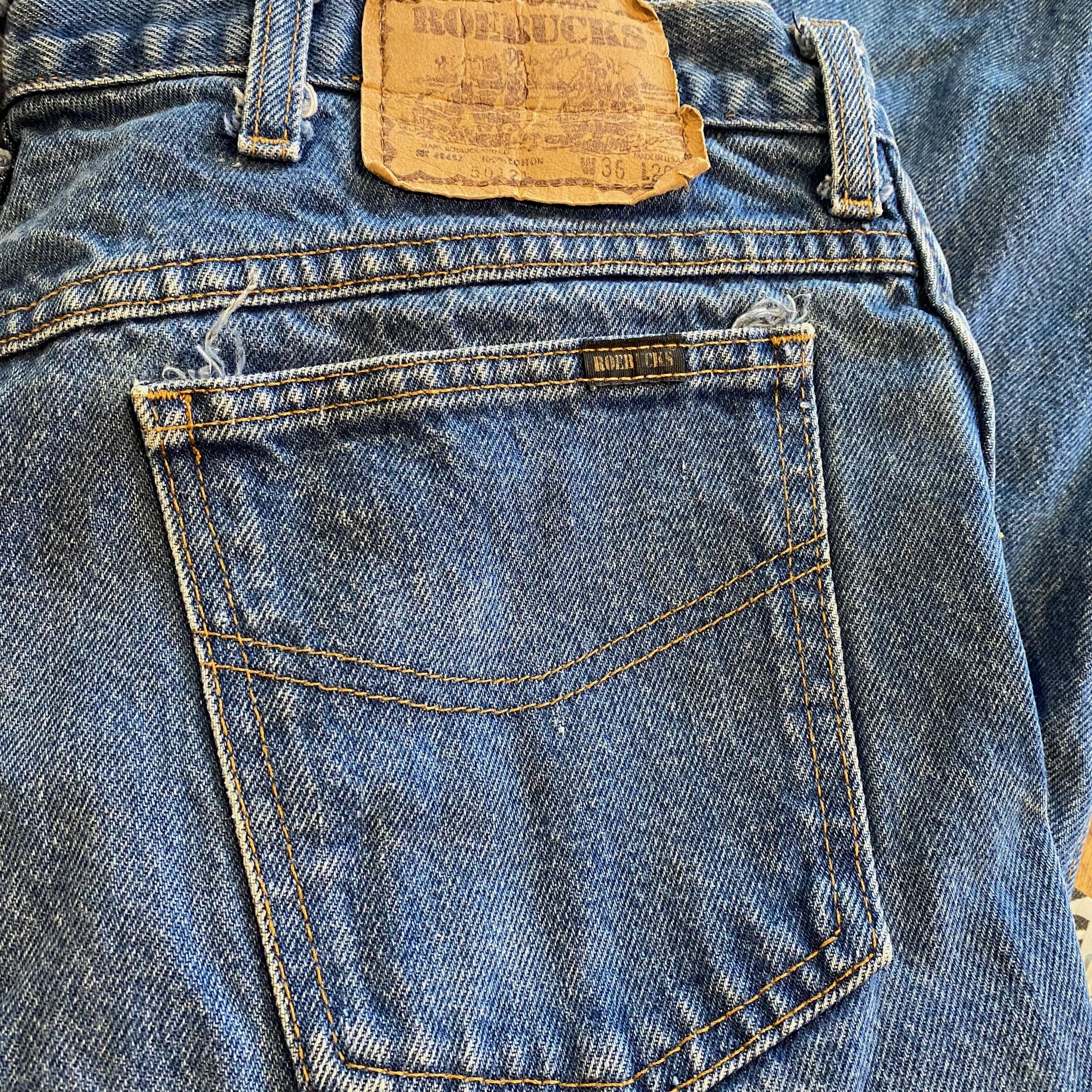 roebucks vintage デニム 1970s Vintage ROEBUCKS Jeans Retro Sears Medium Wash Straight Leg