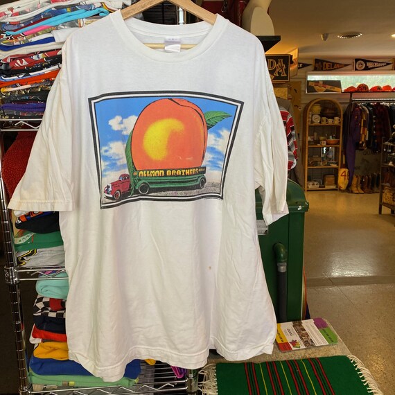 Maglietta The Allman Brothers 'Eat A Peach For Peace' 1992 &ndash; Bianca, Cotone, Made In USA