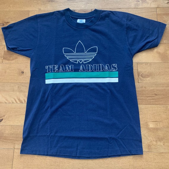80s Team Adidas Trefoil Logo T-shirt Vintage 1980s Made in USA