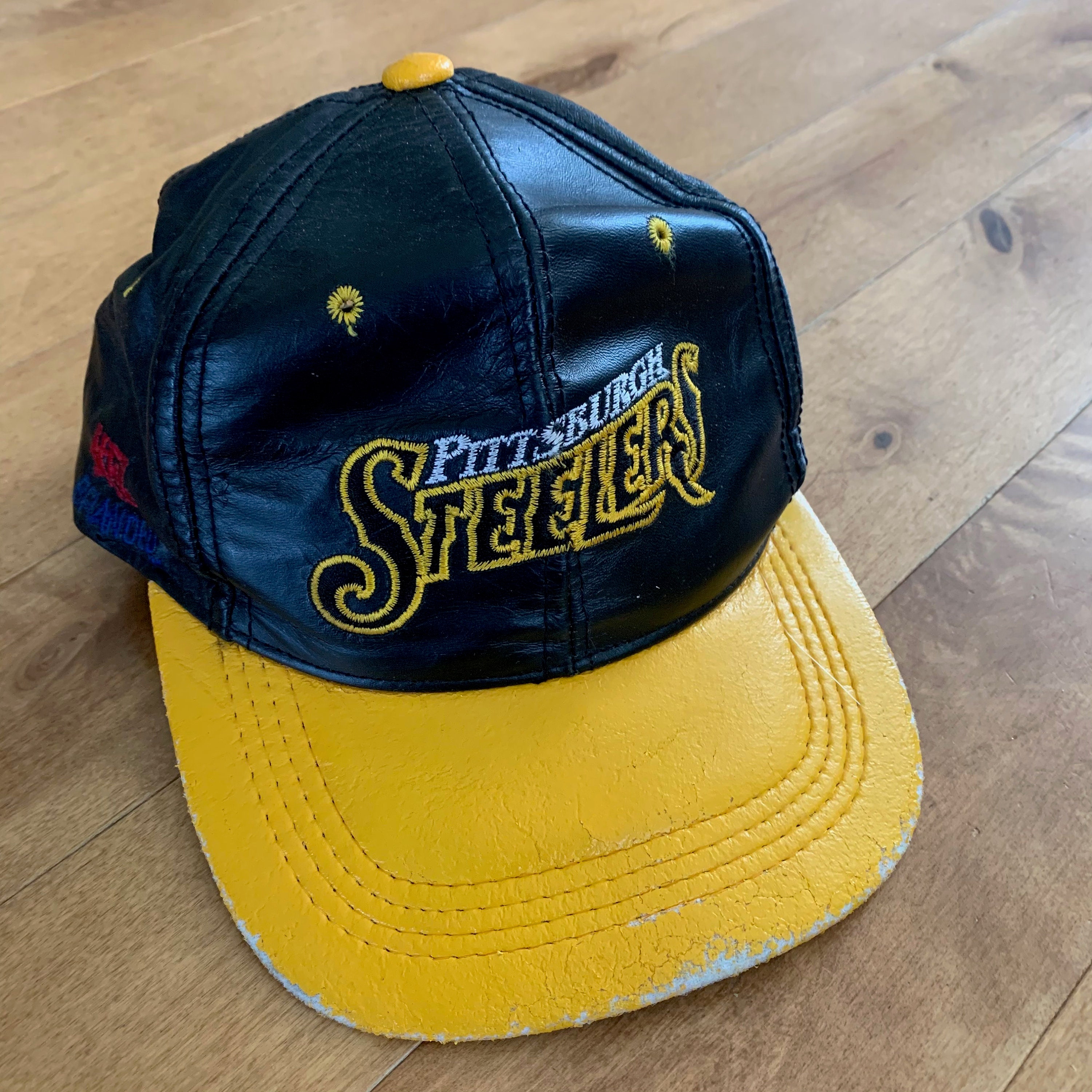 Vtg Pittsburgh Steelers Logo 7 Yellow NFL Snapback Hat
