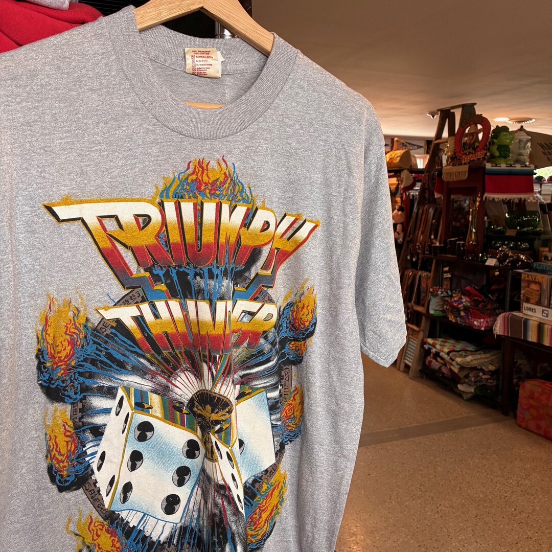 1980s Vintage TRIUMPH Thunder 7 World Tour T-shirt Rock Band Tee
