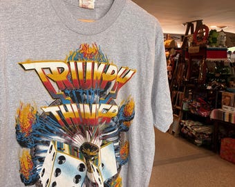 1980s Vintage TRIUMPH Thunder 7 World Tour T-shirt Rock Band Tee
