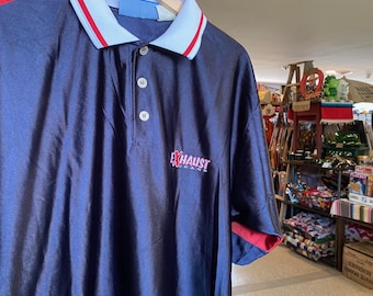 1990s Vintage EXHAUST JEANS Satin Polo  Shirt Rave Skate Y2K