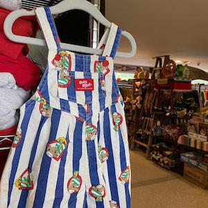1990s Vintage OSHKOSH BABY B'GOSH Kids Striped Denim Overalls