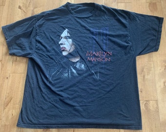 Late 90's Marilyn Manson T-shirt Vintage XL Black Tee American Rock Music  Singer Concert Tour Streetwear Heavy Metal Giant Merchandising