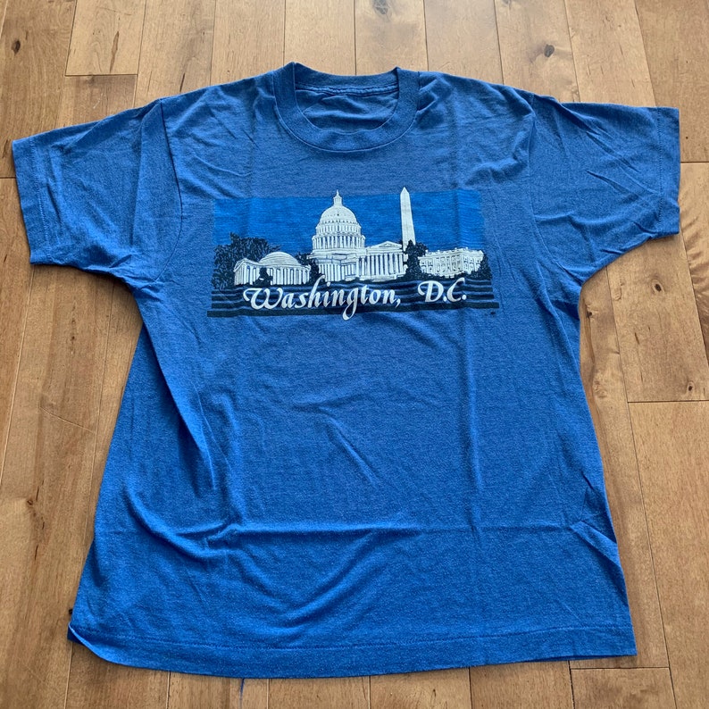 80s Washington DC Tourist Attractions T-shirt Vintage 1990s Souvenir American Capital Tee District of Columbia White House image 2