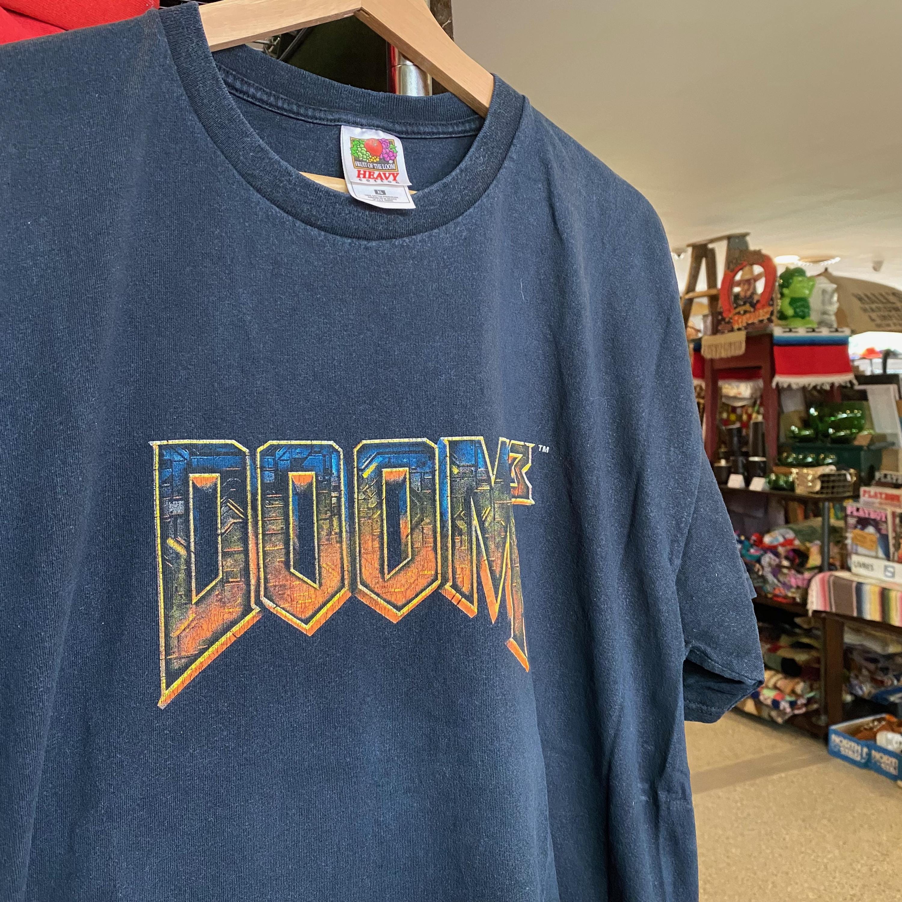 Vintage 2000s DOOM 3 Promotional T-shirt Y2K Id Software 