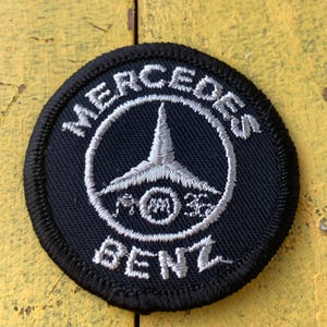 1980s Vintage Mercedes Benz Embroidered Patch Automotive Car Badge