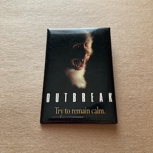 1995 Outbreak Movie Promo Pin Back Button Vintage 1990s Warner Bros Film Lapel Pin