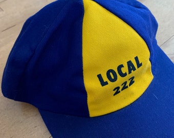 60s Unifor Local 222 Oshawa Ontario Canada United Auto Workers Fitted Baseball Cap Vintage 1960s Union Made in Canada GM UAW CLC