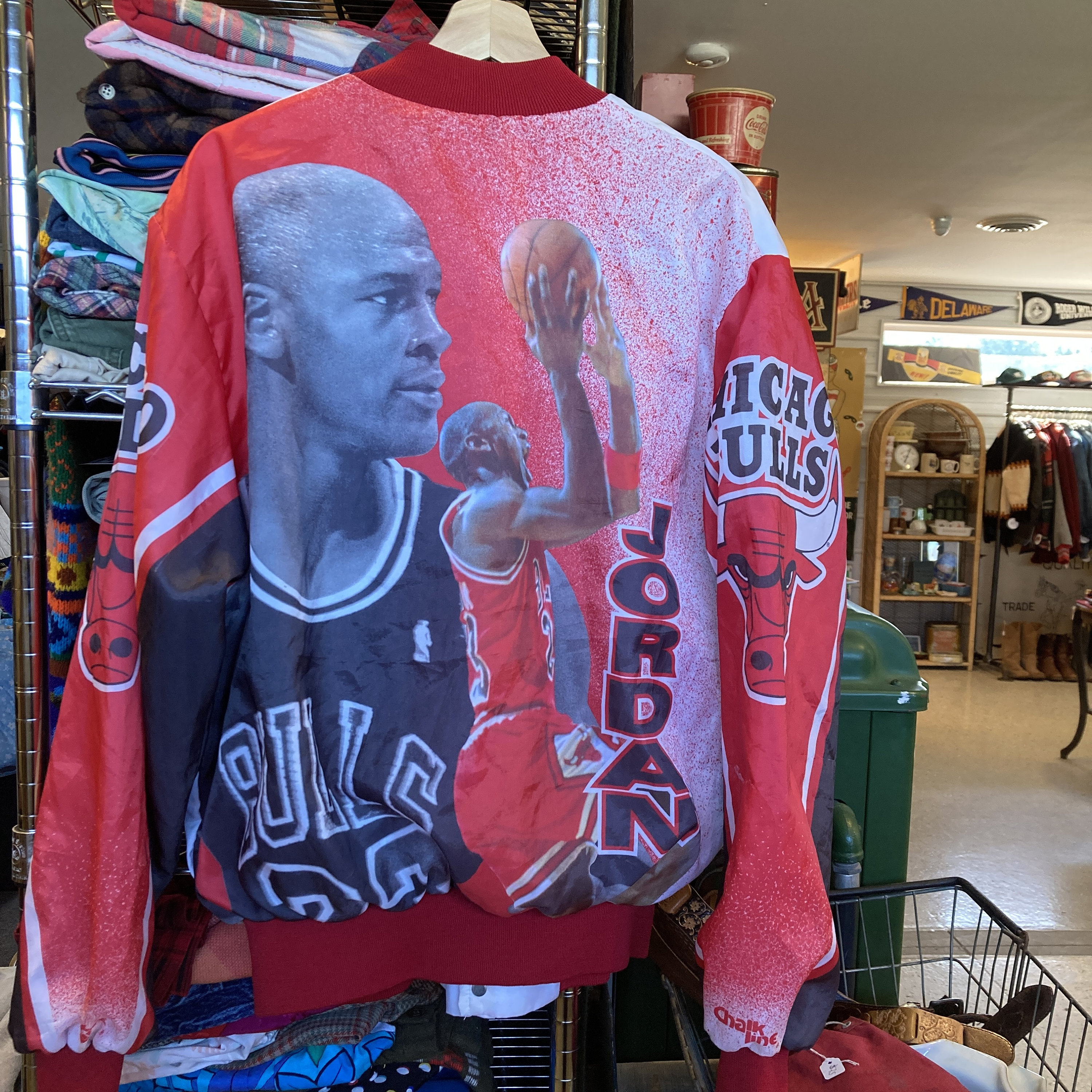 90s〜 nike jordan nylon jkt chicago bulls Michael Jordan 90s Chicago bulls NBA Jacket Sublimation fan