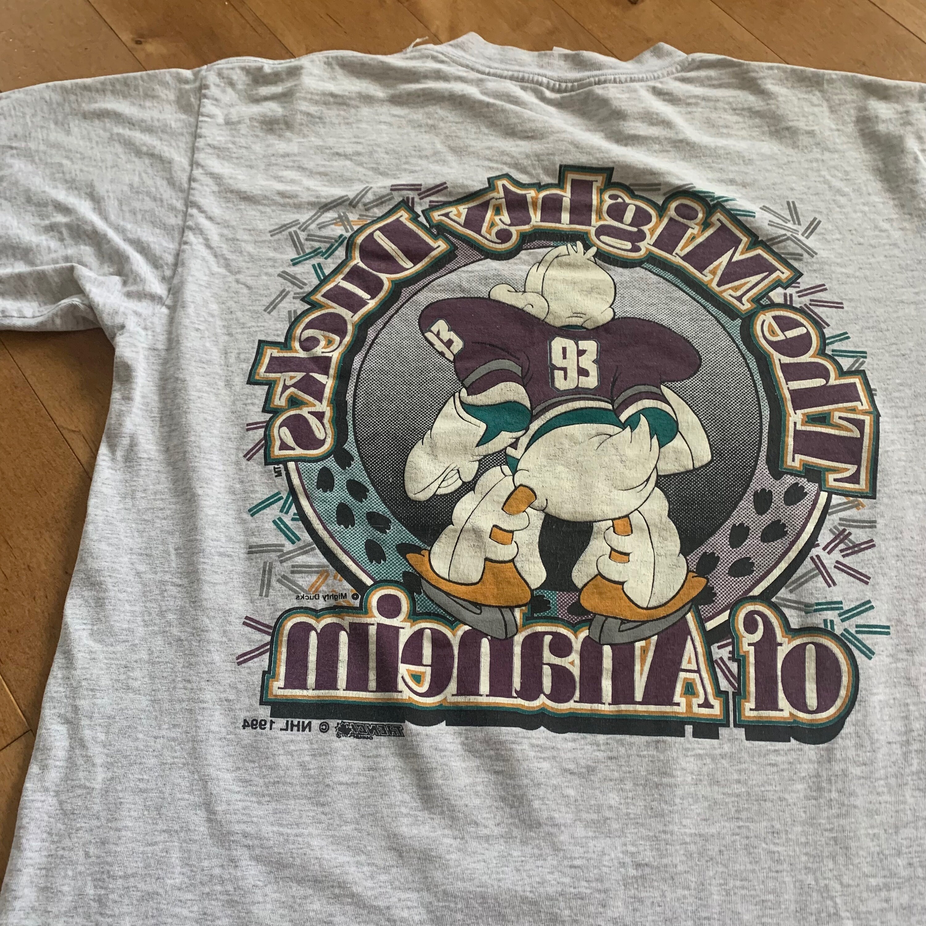 1994 Anaheim Mighty Ducks T-shirt Vintage 1990s Gildan Trench