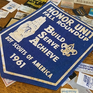 1960s Vintage Boy Scouts of America Honor Unit Pennant Retro Scouting Badge Flag