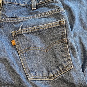 1980s Vintage LEVI&#39;S Orange Tab Jeans Medium Wash Straight Leg Denim Pants