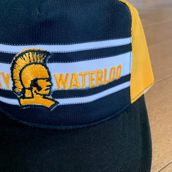 70s Vintage Waterloo Warriors Hat 1970s Made in USA Snapback Mesh Sportswear University Football Baseball Hockey Basketball Baseball Cap