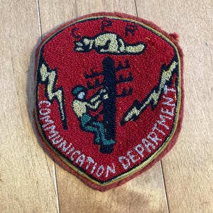 1950s Rare Vintage CP RAIL Communication Department Chenille Patch Canadian Pacific Railway