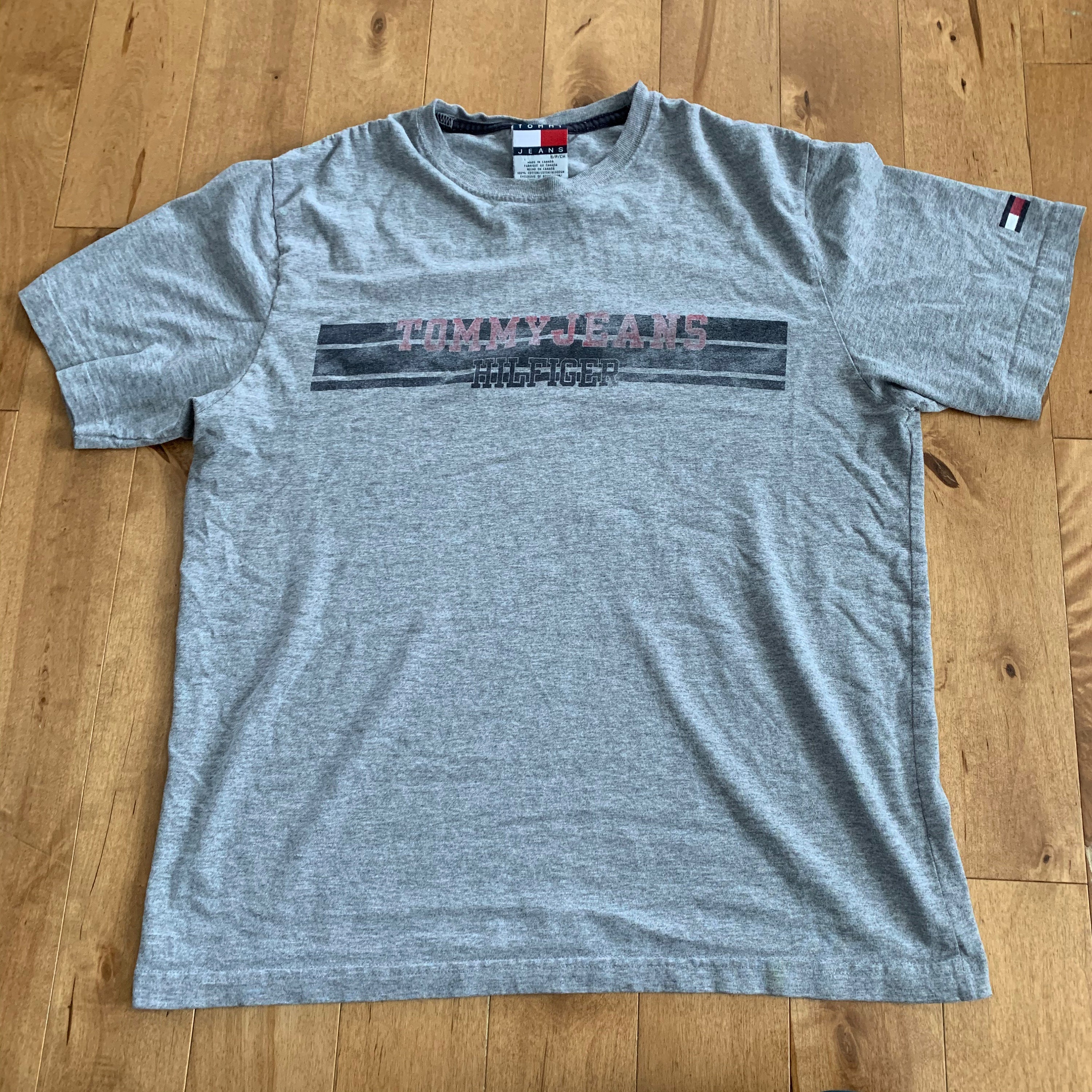 1990s Tommy Hilfiger Jeans Heathered Grey T-shirt Small 100% | Etsy