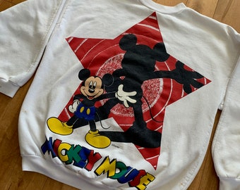 Vintage 90s Mickey Mouse Sweatshirt, Walt Disney Pullover (Size Small)