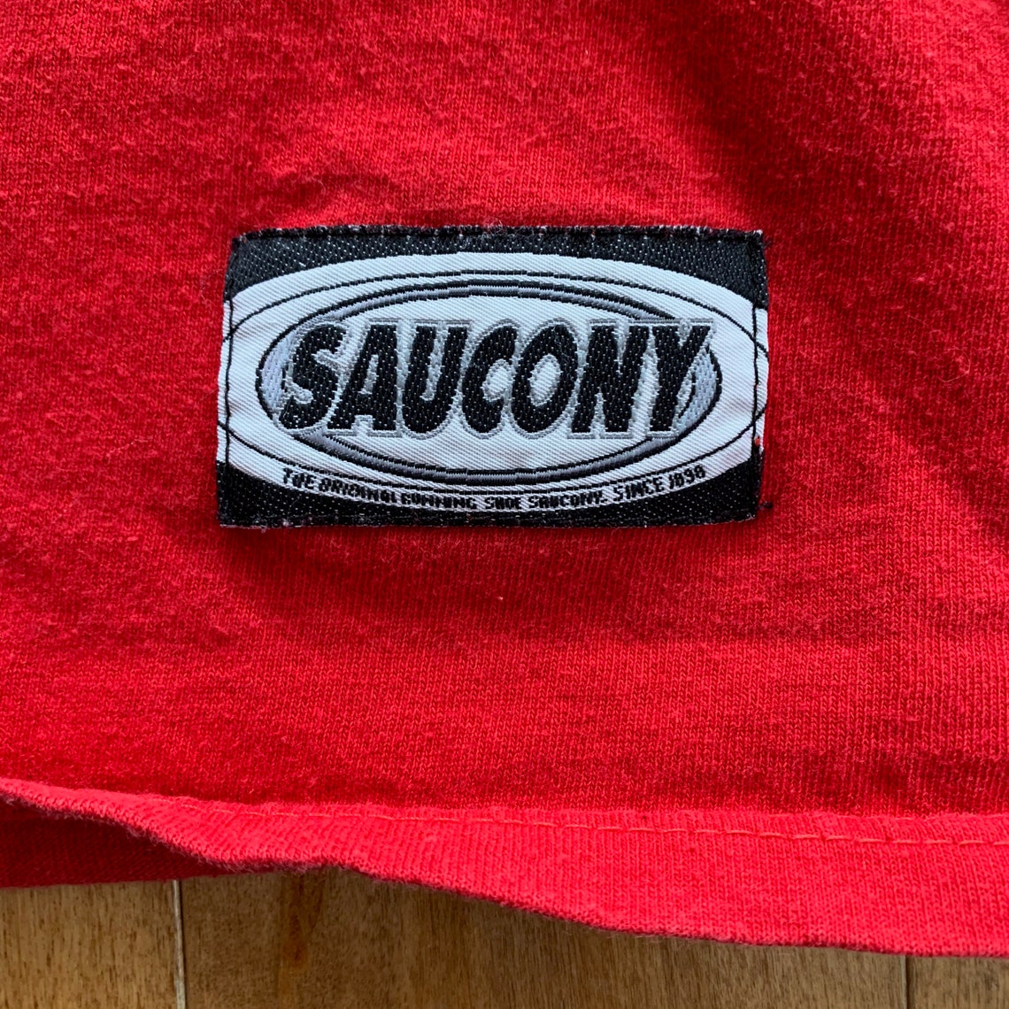 90s Saucony Logo T-shirt Vintage 1990s Made in USA Red Tee - Etsy
