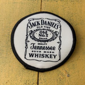 1980s Vintage Jack Daniels Patch Tennessee Whiskey Alcohol Advertising Badge