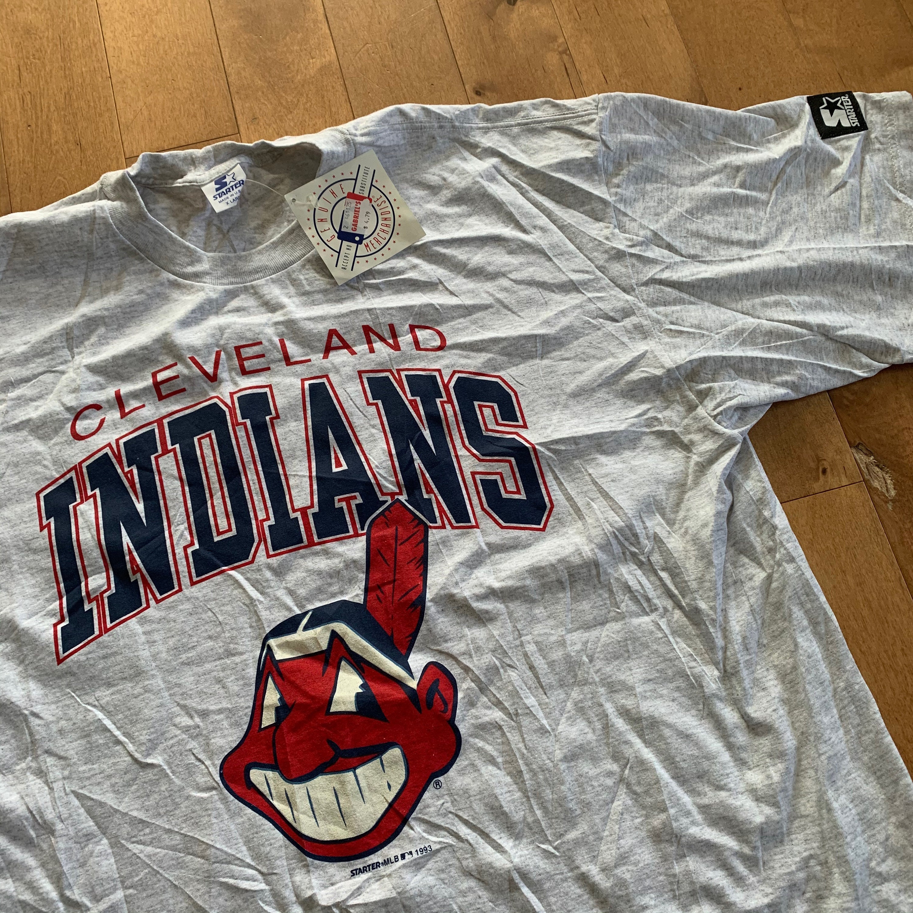 1993 Cleveland Indians Deadstock with Tags Starter T-shirt Vintage 1990s  Made in USA MLB Baseball Tee Ohio Sportswear DS