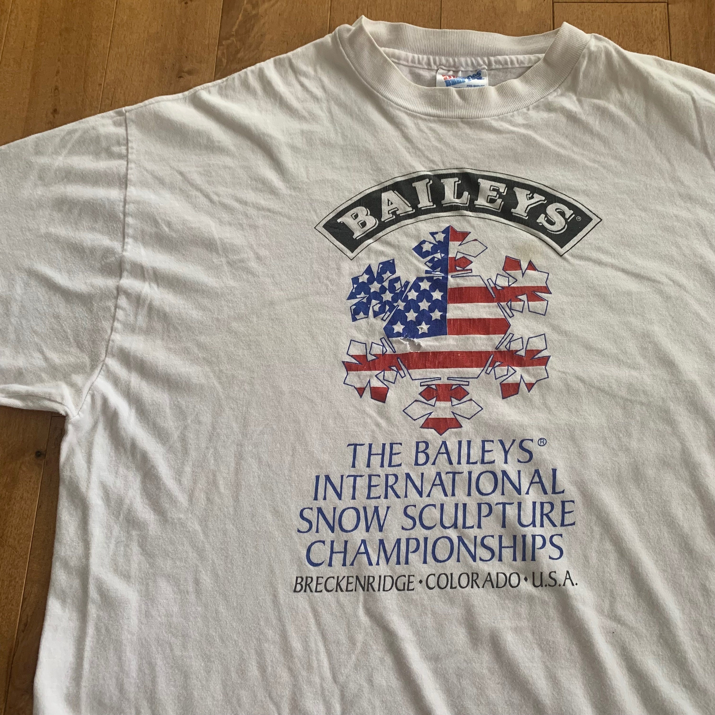 90s Breckenridge International Snow Sculpture Championships T-shirt Vintage  1990s Hanes Made in USA Single Stitch Colorado Bailey's Sponsor 