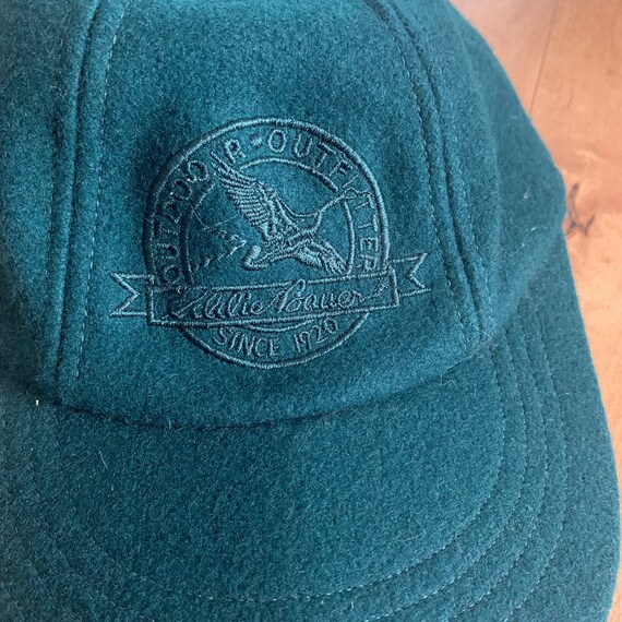 90s Vintage Eddie Bower Fitted Hat 1990s Green & Black Made in USA 