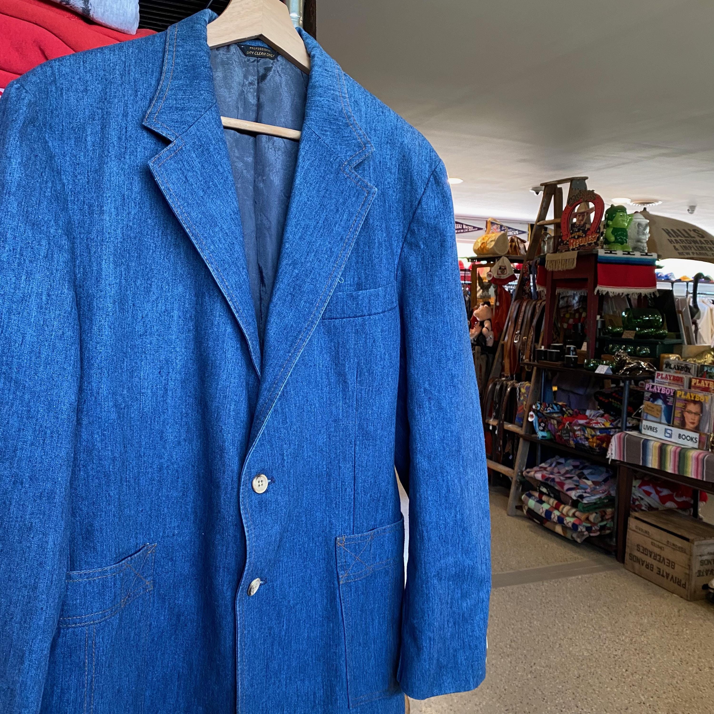1970s Vintage LEVIS PANATELA Denim Blazer Retro Jean Suit Jacket
