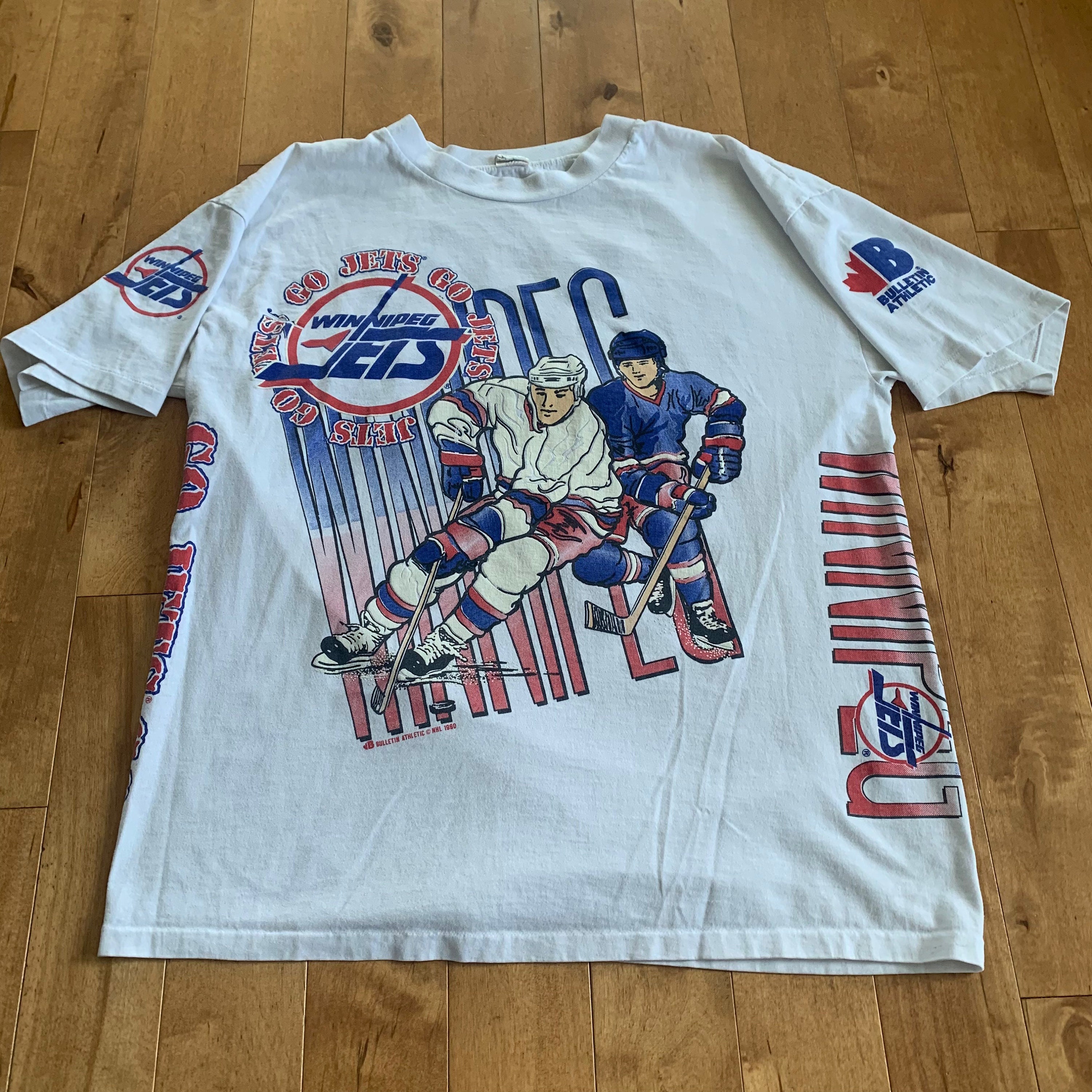 1990s Winnipeg Jets All Over Print T-shirt Vintage Bulletin -  Norway