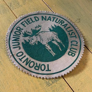 1960s Vintage Toronto Junior Field Naturalist Club Flocked Patch Retro Moose Nature Badge