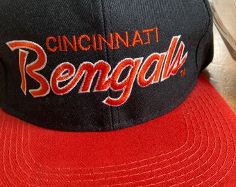 Vintage 90s Cincinnati Bengals Wool Snapback Hat: Sports