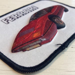 1980s Vintage Ferrari 3D Puffy Patch Italian Sports Car Badge