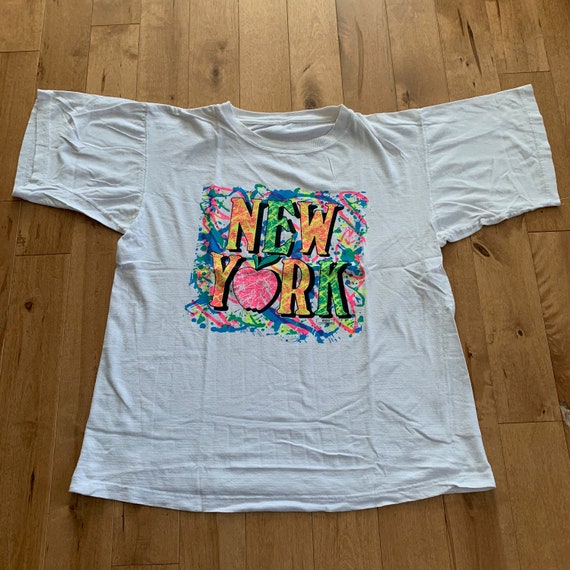 90s New York City Paint Splatter T-shirt Vintage 1990s the