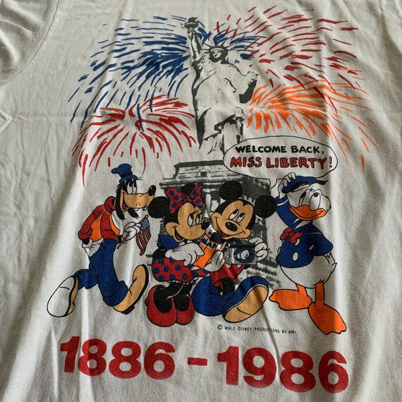 1986 Vintage Disney T-Shirt Statue of Liberty USA… - image 3