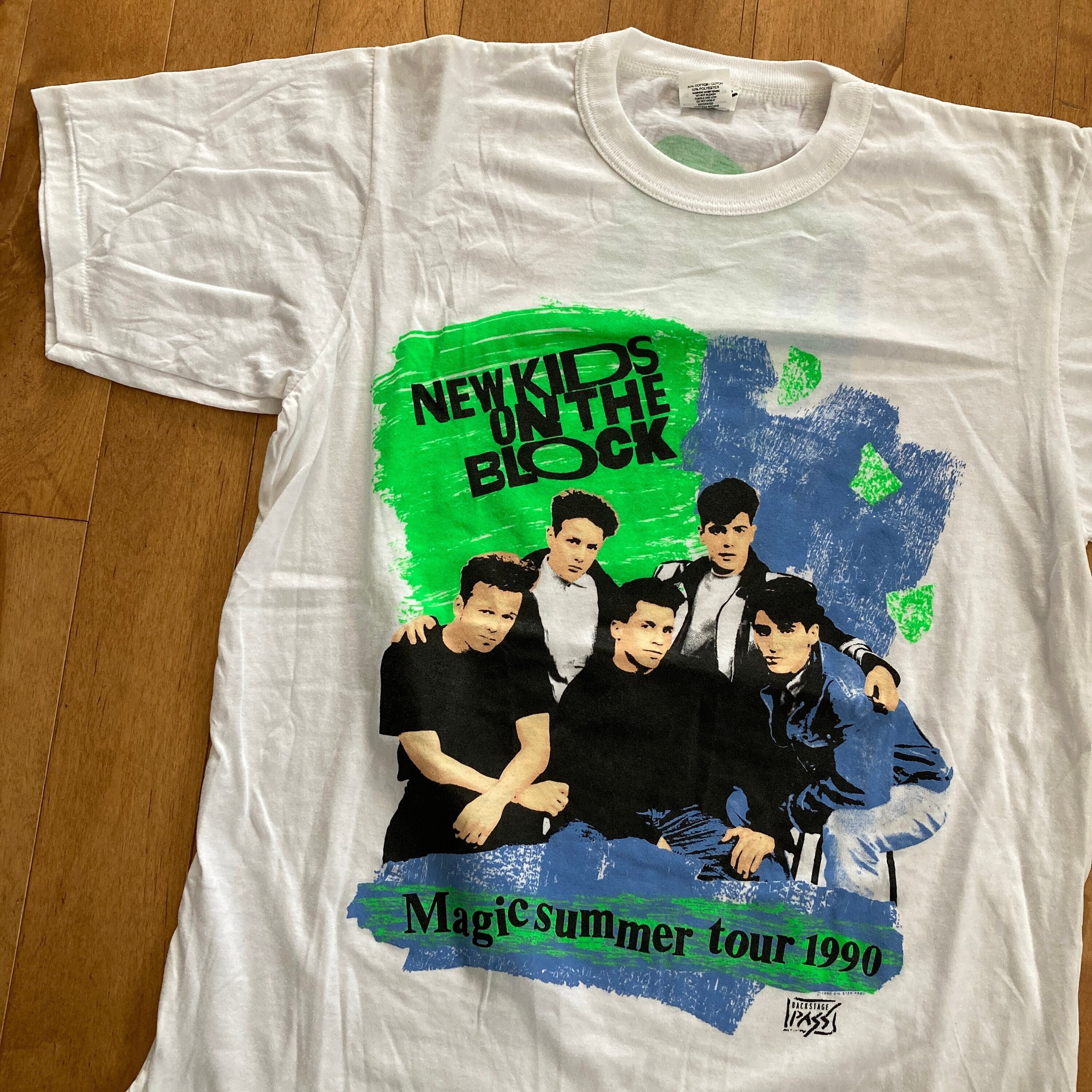 NEW KIDS ON THE BLOCK 1990s バンド リンガーTシャツ vintage 1990 NEW KIDS ON THE BLOCK CONCERT T-Shirt XS/S rock