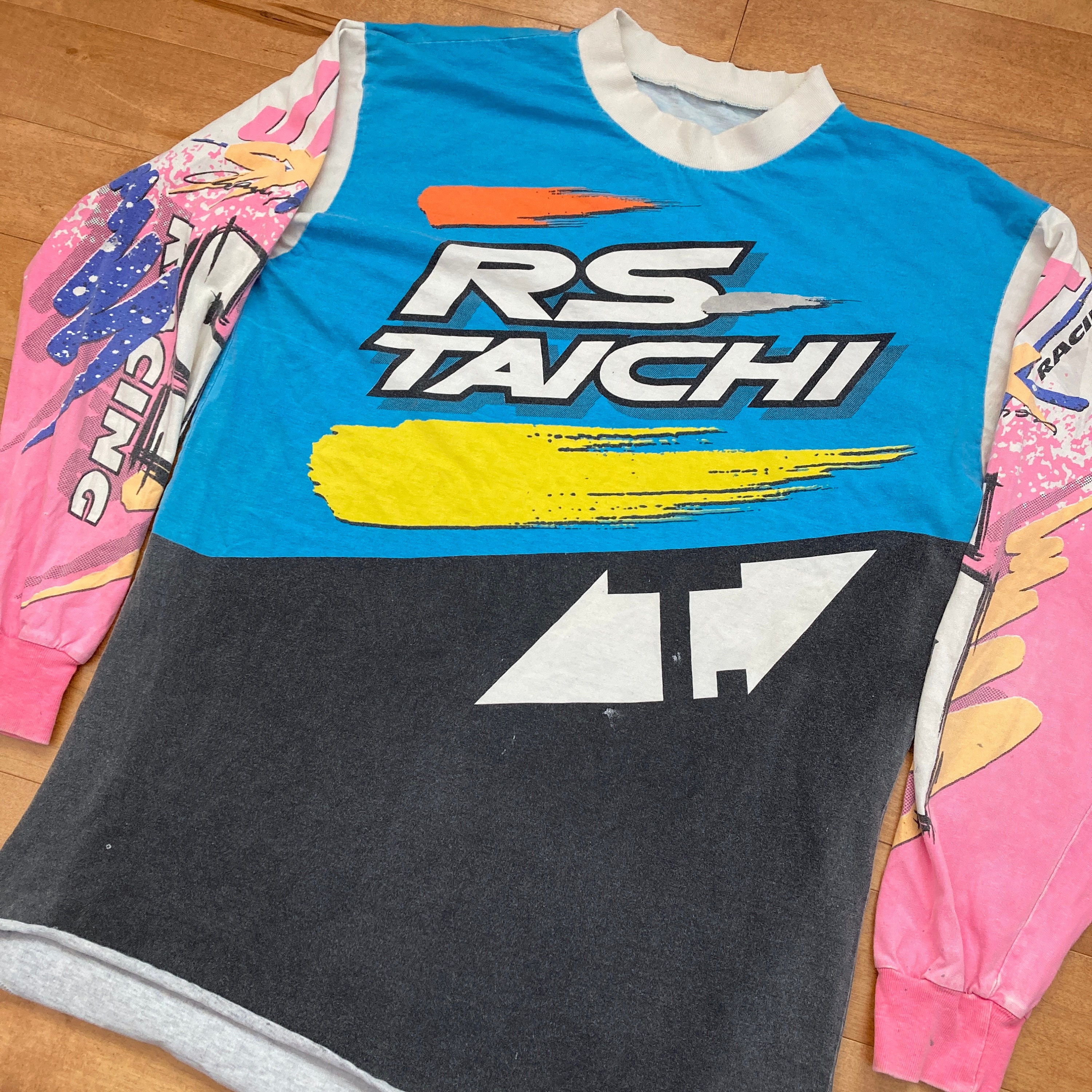 90s RS Taichi Racing Motocross Jersey Vintage 1990s Blue Pink