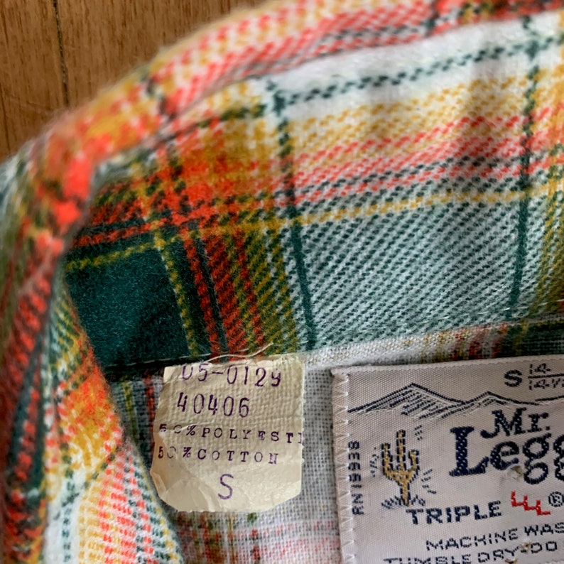 70s Mr Leggs Flannel Shirt Vintage 1970s Made in USA 50/50 - Etsy