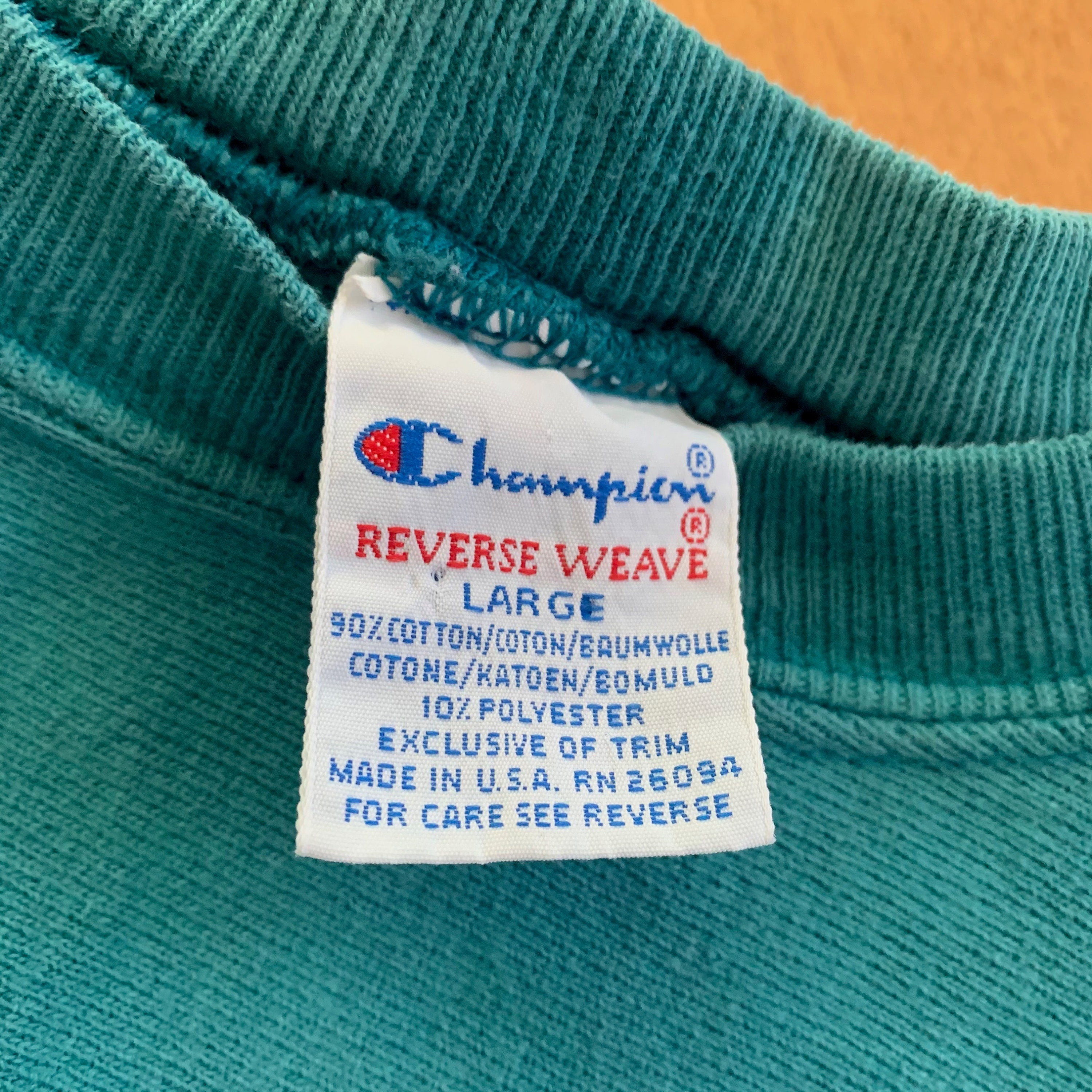 Vintage 90s Champion Reverse Weave Sweatshirt, Turquoise