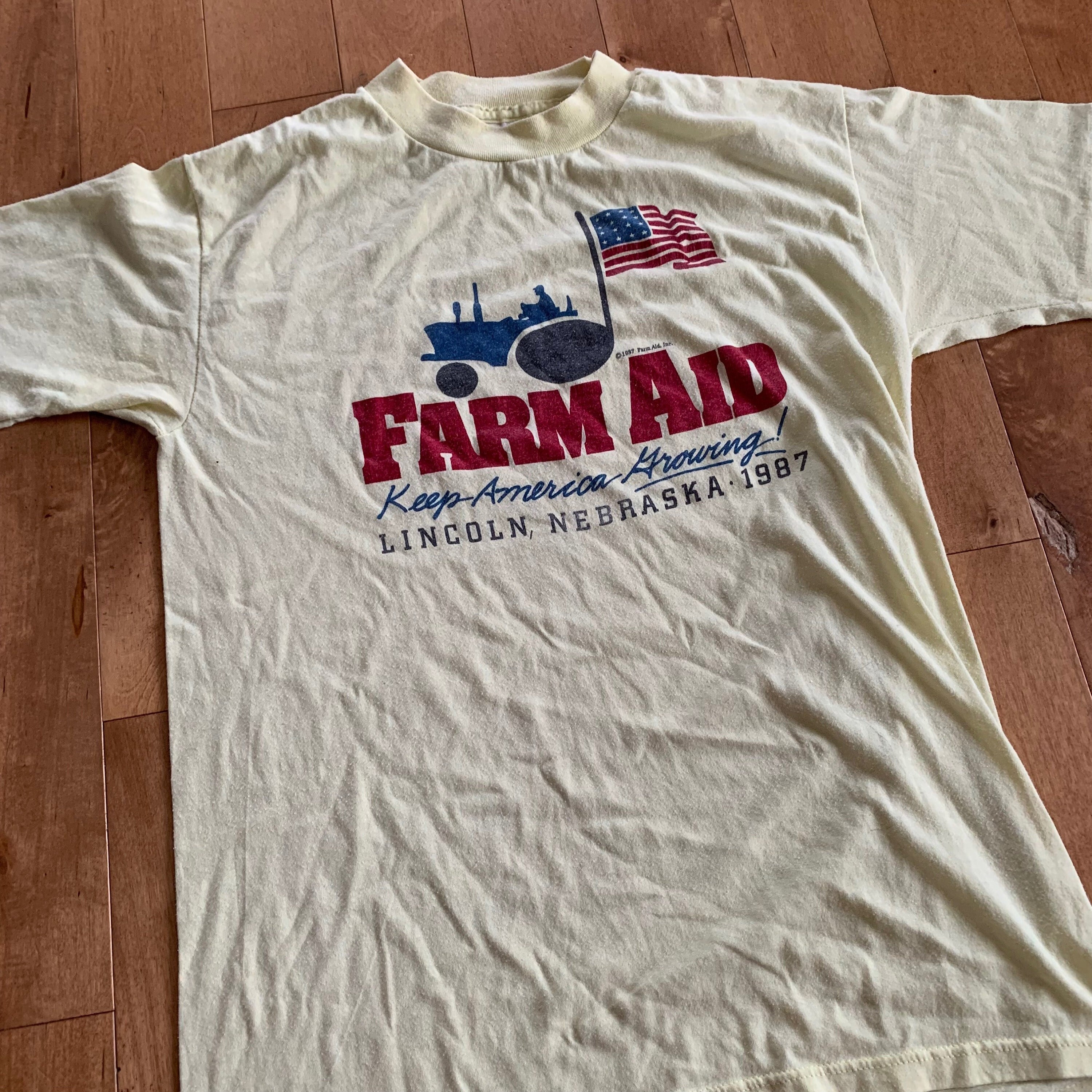 1987 Farm Aid Concert Lincoln Nebraska T-shirt Vintage 1980s